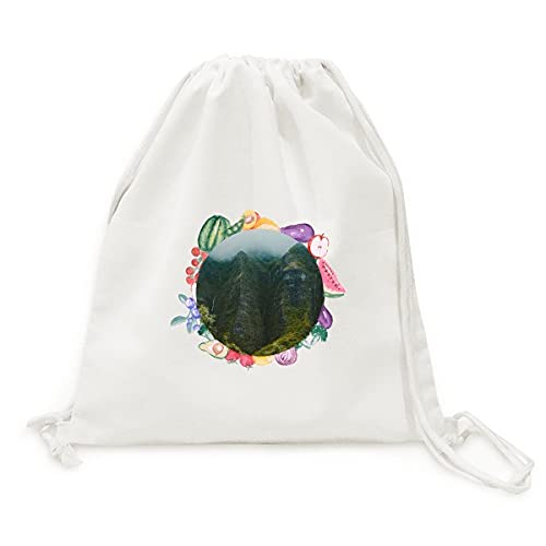 Sac en tissu pliable à sangle ultra résistant motif falaise jungle brumeuse