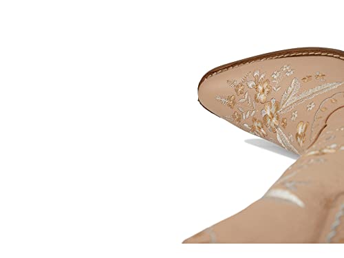 Image of Dingo Womens Full Bloom Floral Round Toe Casual Boots Knee High Mid Heel 2-3 inch