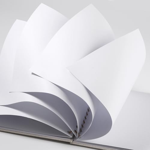 Scrapbooking lin beige 40 pages blanches avec autocollants d'angle
