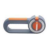 ＡＷＨＡＯ Scheren Und Messerschärfer, Verstellbarer Manueller Messerschärfer für Küchenutensilien, Ideal für Restaurants, Orange Und Grau