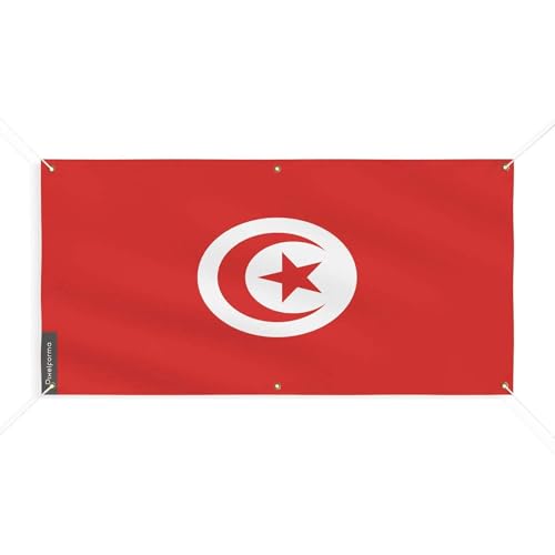 Drapeau de la Tunisie 110x220cm à 6 oeillets taille M pour mât