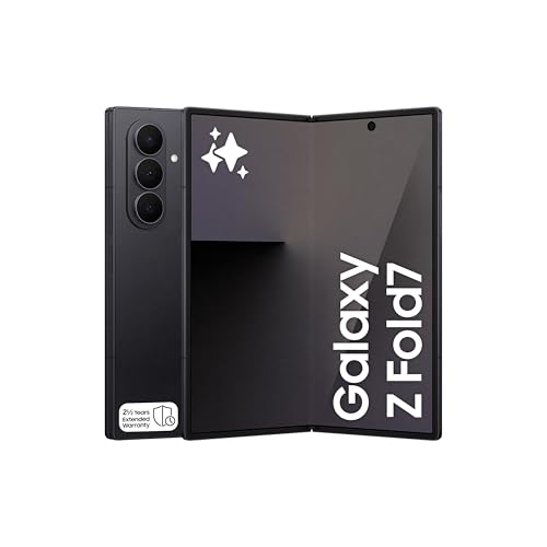 Samsung Galaxy Z Fold7 AI Phone Jetblack 256GB Storage 12GB Memory 200MP Camera 3nm Processor 4400mAh Battery 2.5 Year Manufacturer Extended Warranty (KSA Version)