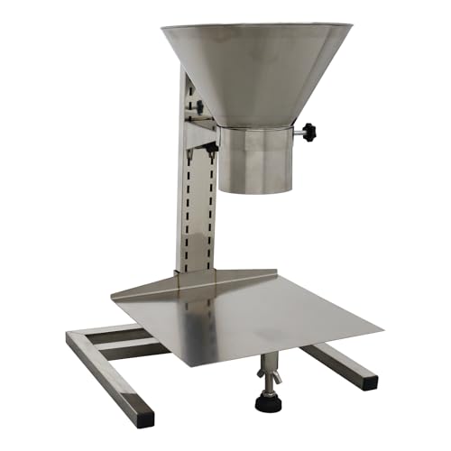 BEILOCKERY 3.9 inches Stainless Steel Feeding Funnel, Food Grade Manual Filling Hopper, Height Adjustment, with Upgraded Bracket and Lifting Platform