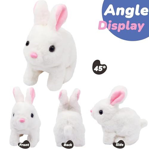 Image of Hopping Walking Bunny Toy with Sounds, Jumping Rabbit Wiggling Ears, Twitching Mouth and Nose, Educational Interactive Bunny Rabbit Toy for Baby Kids