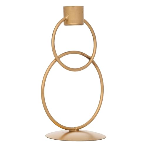 Image of Webelkart Premium Decorative Rings Candlestick Holder for Home and Dining Table Decor /Tealight Candle Holder for Home and Office Decor - (6.5 inches Gold) (Pack of 2)