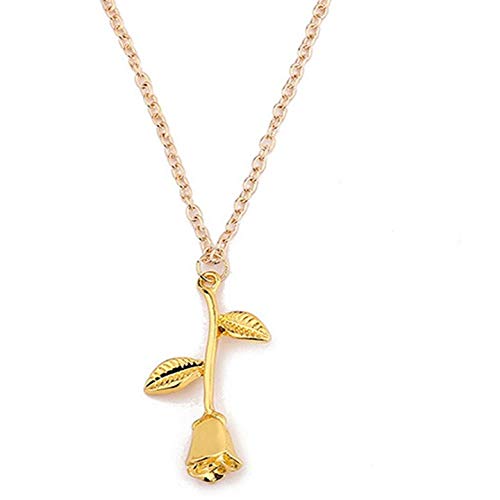 ARZONAI Latest New Fancy Stylish Rose Pendant Chain Necklace For Women & Girls & Gift Purpose (Golden) (B08FHC99X5) Amazon Price History, Amazon Price Tracker