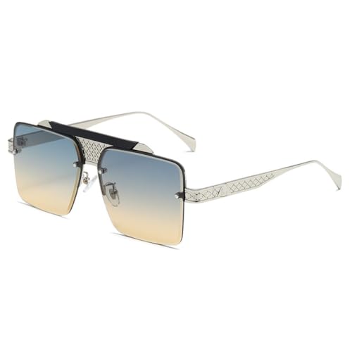 Lunettes de soleil carrées vintage pour femmes et hommes en métal