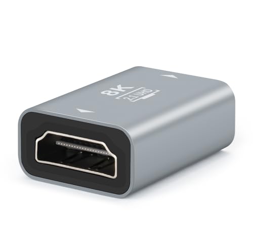 BORLTER CLAMP HDMI Couple 2.1, Madre a Madre del Extensor HDMI, 8K@60Hz/4K@120Hz Conector de Cable HDMI 3D uhd HDR ARC, Adecuado para Computadoras Portátiles, Monitores, PS5/4, Xbox, TV, etc.