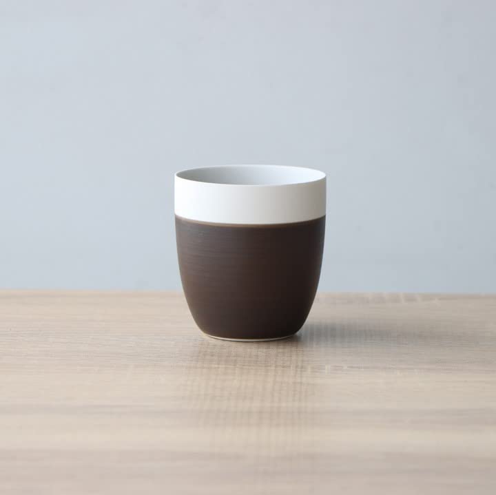 Yamachu Arita Ware Free Cup Dark Brown Porcelain 6.8oz Scandinavian Style
