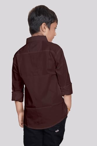 Image of Boys Solid Casual Shirt in Cotton Fabric