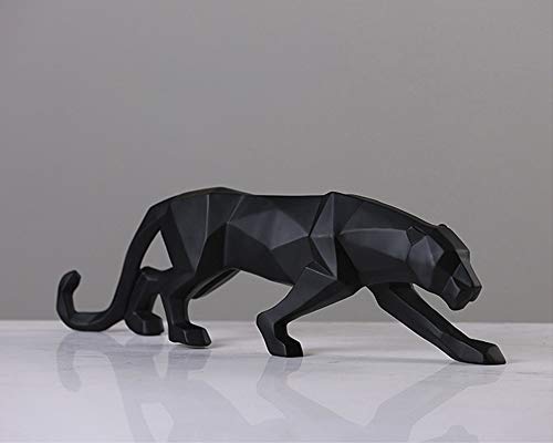 Leopard Statue Modern Abstract Black Panther Statues Resin Leopard Animal Sculptures Home Decor For Bookcase And Table（Black） #TOP4