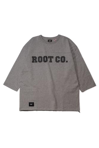 [ROOT CO.��] PLAY UTILITY BACK POCKET Football Logo T-Shirts (�O���[/L)