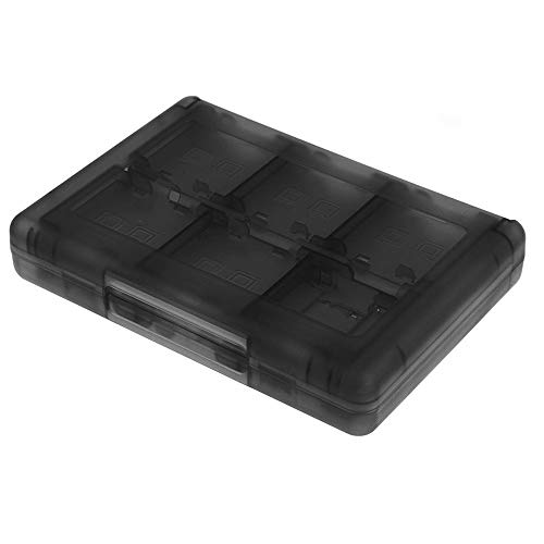 KlsyChry 28 en 1 Caja de Cartucho con Soporte para Tarjeta de Juego para Juegos Nintendo DS 3DS (Negro)