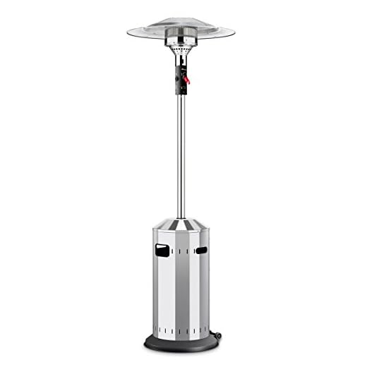 Enders Elegance Estufa exterior de gas ajustable entre 3,5-8 kW, Estufa gas para terraza o jardín ajustable con ruedas y dispositivo antivuelco, Estufa de gas exterior de acero inoxidable #937622