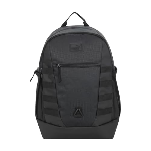 PUMA Fluid Backpack in Performance Airmesh with Laptop Sleeve & Padded Adjustable Straps, Black/Silver, One Size