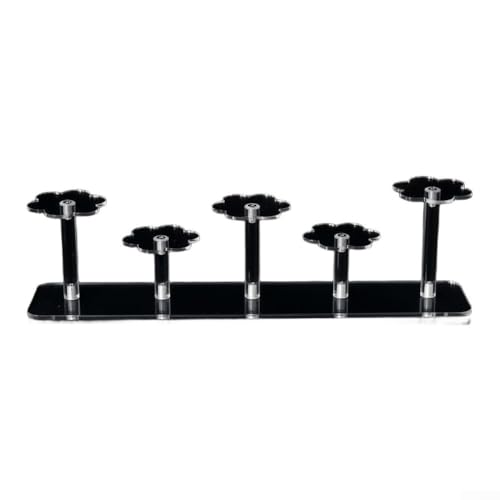 Soporte de exhibición de acrílico, 5 niveles, transparente, con forma de encaje, para muñecas, figuras, cosméticos, perfumes, joyas, organizador de escritorio