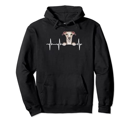 Funny Dog Heartbeat For Whippet Lovers Pullover Hoodie, Black
