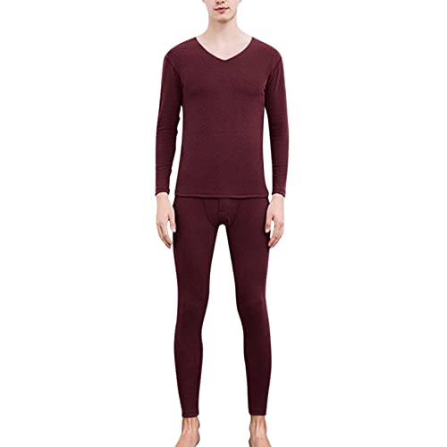Thermal Underwear for Men Cold Weather Soft Long Johns Base Layer Set Mens Solid Color Thermals Top and Bottom Set