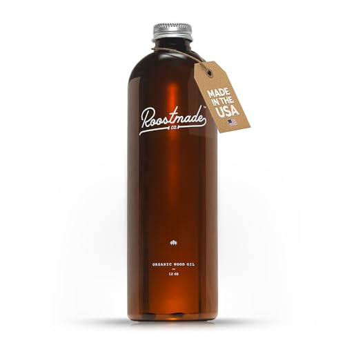 Roostmade - Organic Cutting Board Oil for Wood - 12 oz, Food Grade, Mineral Oil Free Wood Conditioner, Maintain Countertop & Butcher Block, Natural & Organic Ingredients Only, Organic Wood Oil