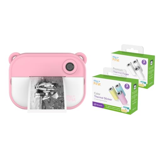 myFirst Insta 2 Bundle Pink - Instant Print Camera for Kids, 12MP Photo 1080P Video, Gift for Boys Girls 4-12, microSD Card, Thermal Printing