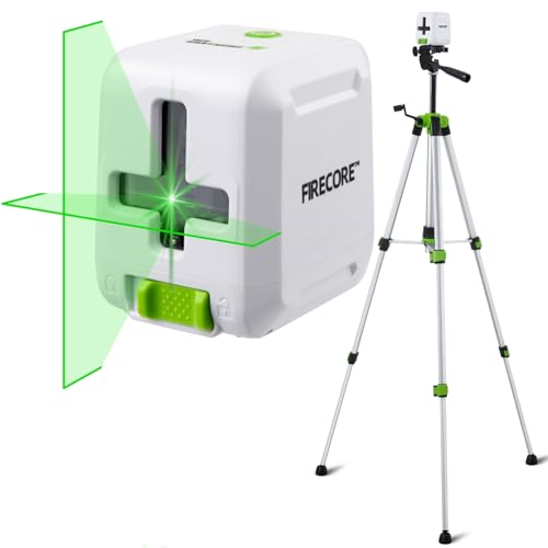 Firecore G20 Niveau Laser 360 Autonivelant, Niveau Laser avec Trepied 120cm, Lazer Niveaux Vert Idéal pour Décoration Intérieure et Bricolage, Précision±1,5 mm/7 m, Portée 30M, 2×Batterie Incluse