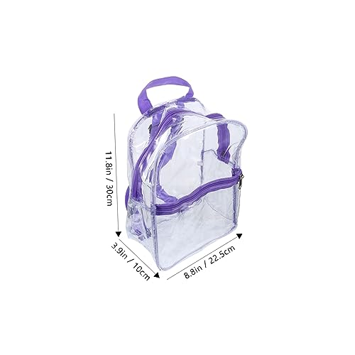 Clear PVC Transparent Backpack for Adults and Lightweight and Durable Shoulder Bag Stylish for and Daily Use Portable Purple2