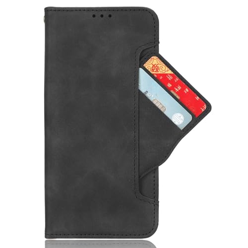 Capa para Oppo Find N3. Capa flip de couro sintético com compartimentos móveis para cartão. Design de suporte - preto