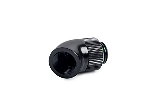 Bitspower Touchaqua G1/4" Rotary 45-Degree Extender Fitting, Glorious Black, 2-Pack