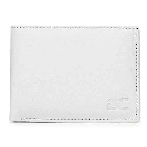 Image of Dezire Crafts Men Formal, Casual Black Artificial Leather Wallet (6 Card Slots) (White)