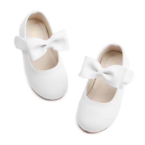 Image of PHIRAMIN Toddler Flower Girl Dress Shoes - Little Girl Mary Janes Flats Wedding