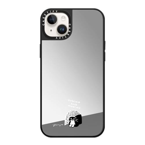 CASETiFY �~���[ iPhone 14 Plus �P�[�X [1.5m����̗����������N���A/MagSafe �ɑΉ�] - small space - �V���o�[ (�u���b�N�o���p�[)