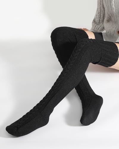 Thigh High Socks - Over Knee High Socks for Women Warm Thick Tall Thigh High Stockings, Extra Long Winter Leg Warmers4