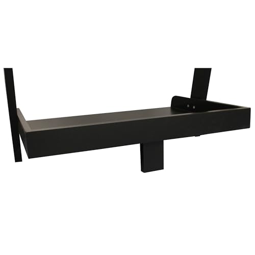 eHemco Modern 5 Tier Leaning Wall Ladder Bookshelf Organizer, Storage Rack, 70 Inches, Black