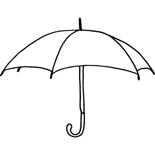 'Umbrella' Rubber Stamp - Unmounted Design for Crafting & Scrapbooking, A7 (RS00014234)