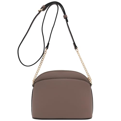 Image of FashionPuzzle Faux Leather Small Dome Crossbody Bag with Chain Strap