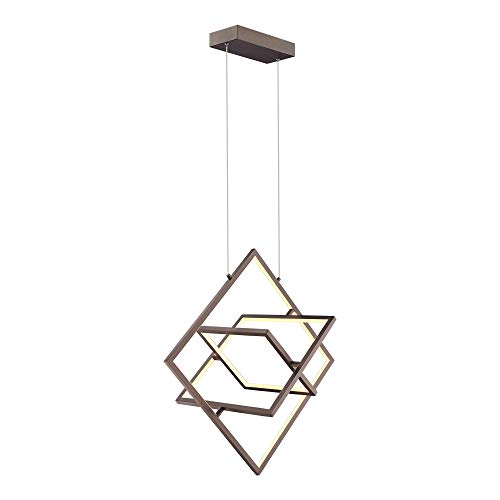 FEMILA Modern Chandelier, LED Pendant Lights, 45W 3000K Dimmable Hanging Light, Adjustable Height, Oil Rubbed Bronze for Living Room, Dinning Room, Bedroom, 4FC29SL-H