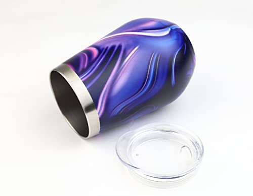 Jielinger Stainless Steel Tumbler With Lid And Gift Box - Wine Tumbler Double Wall Vacuum Insulated Travel Tumbler Cup For Coffee, Wine, Cocktails, Ice Cream (14 Oz, Flowing Lights) #TOP2