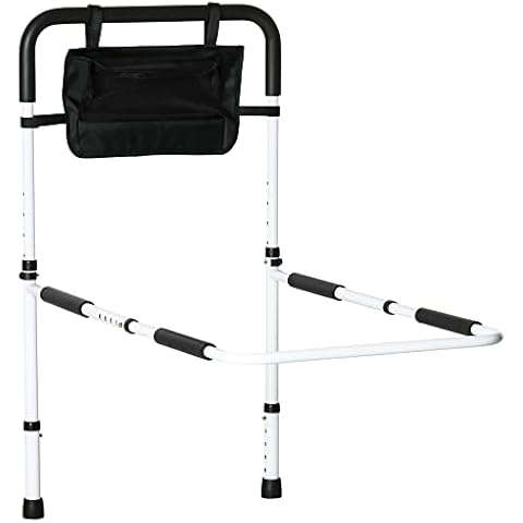 HOMCOM Adjustable Safety Bed Rail with Pocket Cover
