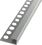 Fuchs Design Premium Fliesenschiene 12,5 mm Quadratprofil Aluminium eloxiert silber matt 2,5 m (1 Stück | 2,5m)