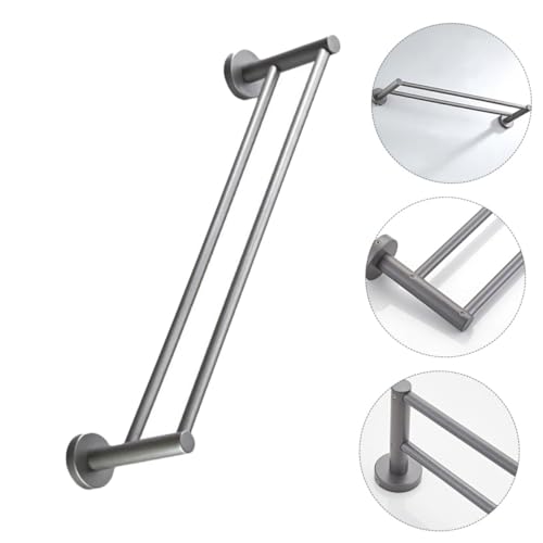 Cintre double pour serviette et étagère murale salle de bain - 7