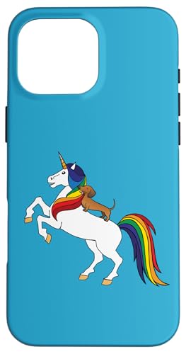 Funny Womens Kids Girls Riding Unicorn Dachshund Lover �X�}�z�P�[�X iPhone 16 Pro Max �p