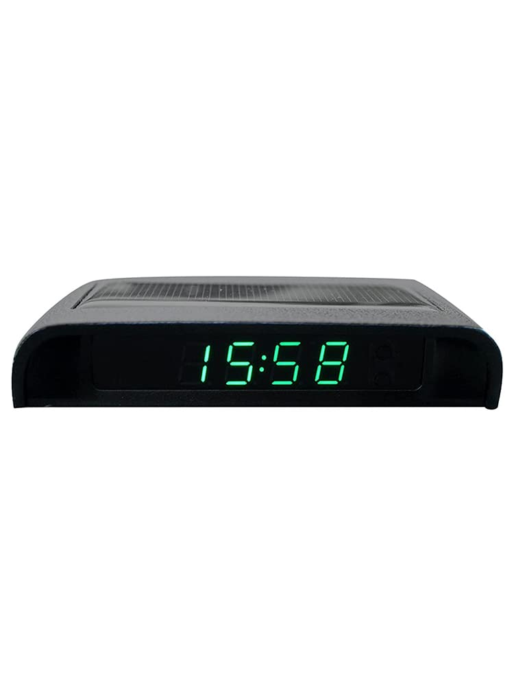 Orologio LCD per auto alimentato a energia solare - Display della temperatura sul cruscotto dell'auto