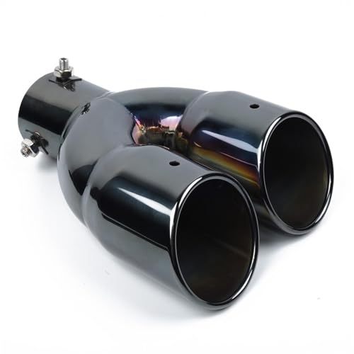 Pot d'échappement de voiture 63mm double silencieux en acier inoxydable finition miroir