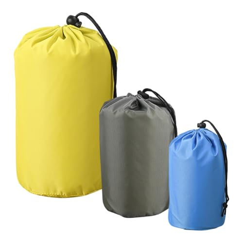UUYYEO 3 Pcs Nylon Drawstring Stuff Sacks Ultra Lightweight Dry Bags Outdoor Compression Bags Lightweight Dry Sacks Sleeping Bag Storage Sacks Waterproof Sleeping Bag Covers