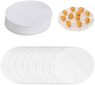 100 Pcs Round Parchment Paper, 9 Inch Baking Parchment Circles Rounds Non Stick Baking Parchement Paper Circles Sheets Greaseproof Baking Sheets Cake Pans Circle Cake Tin Liners(9")