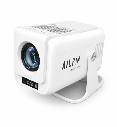 Image of Ailkin Smart Gaming Projector Autofocus Native 1080P, 4K Support, 12000 Lumens Android 14 Smart Projector with WiFi 6 Bluetooth, 4D Keystone, Home Theater Outdoor Movie Projector