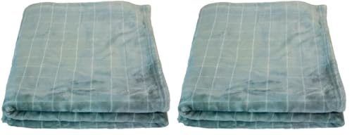 Couverture microdoux imprimée haut de gamme Domiva à carreaux lot de 2 plaids