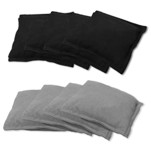 Set Of 8 Premium Weather Resistant Cornhole Bean Bags. Regulation Size And Weight Bean Bags For Cornhole Toss Games (Several Styles Available) (Black & Grey) #TOP10