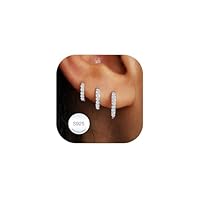AVOTTO 3 Pairs Silver Earrings For Women Sterling Silver Hoops Earrings for Women Hypoallergenic S925 Silver Hoop Earrings Small Huggie Hoops Earring Stacks