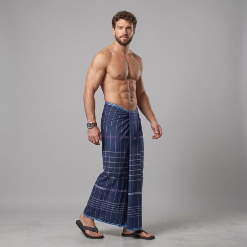 Image of Men's Cotton Lungi | Soft Breathable Wrap Around Lungi | Comfortable Daily & Home Wear for Men